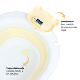 Bañera Plegable Con Termómetro Oso Beige Detalles